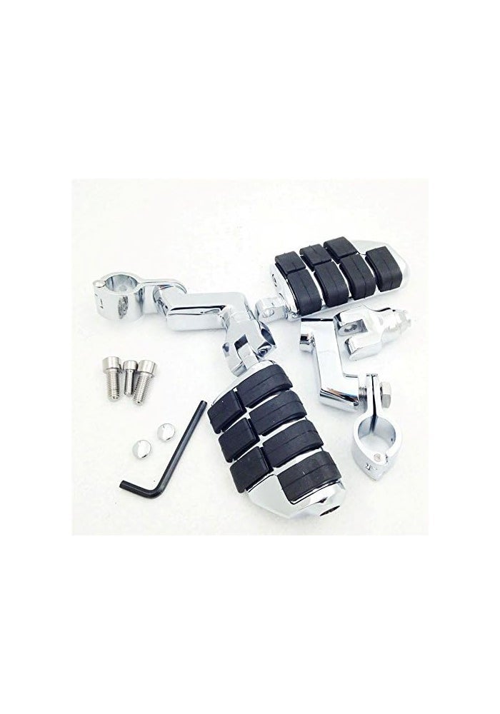 XKMT Chromed Highway Clamps 1.5" Large Foot Pegs for V-STAR Roadstar and KAWASAKI VULCAN - Image 3