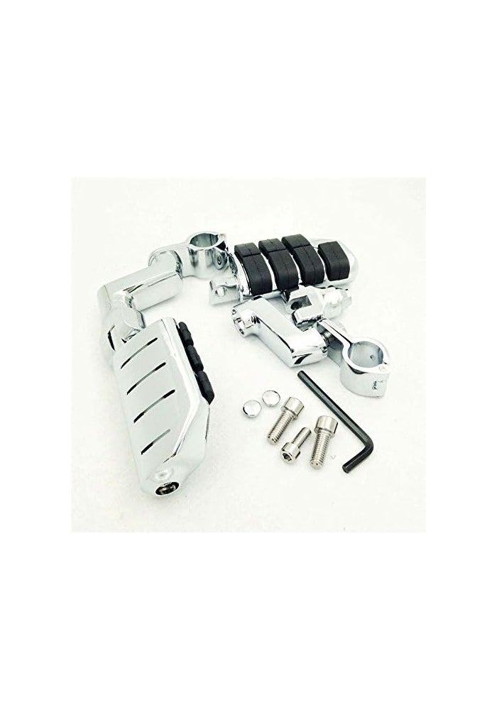 XKMT Chromed Highway Clamps 1.5" Large Foot Pegs for V-STAR Roadstar and KAWASAKI VULCAN - Image 1