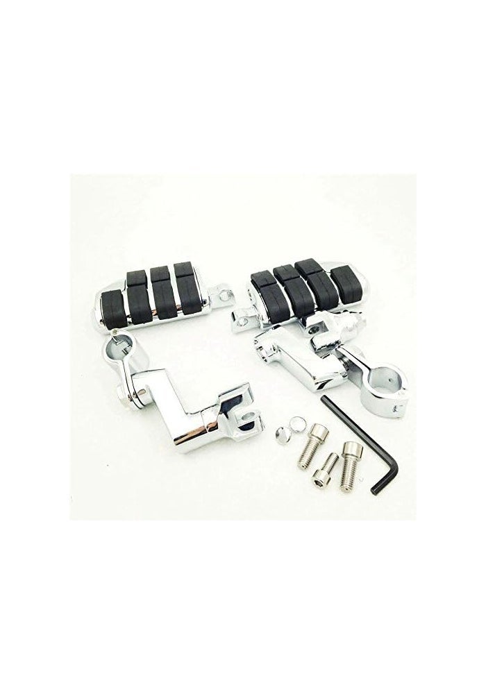 XKMT Chromed Highway Clamps 1.5" Large Foot Pegs for V-STAR Roadstar and KAWASAKI VULCAN - Image 4
