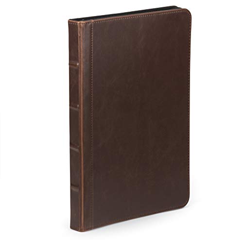 Samsill Vintage Portfolio/Zipper Faux Leather Portfolio, Book Style Hardback Design, Business & Interview Padfolio Organizer, 8.5 x 11 Writing Pad, Dark Brown - Image 1