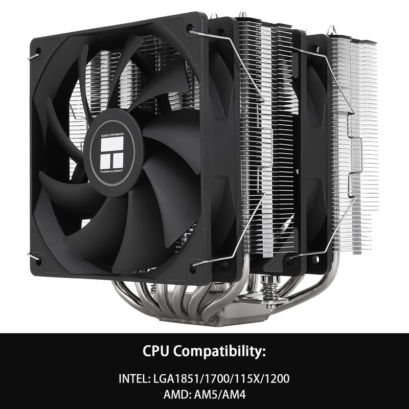 Thermalright Peerless Assassin 120 SE Extrem CPU Air Cooler with 6 Heat Pipes, Dual PWM Fans, AGHP heatpipe Technology, 154mm High Cooling, for AM5/AM4, Intel LGA1851/1700/1150/1151/1155/1156/1200 - Image 3