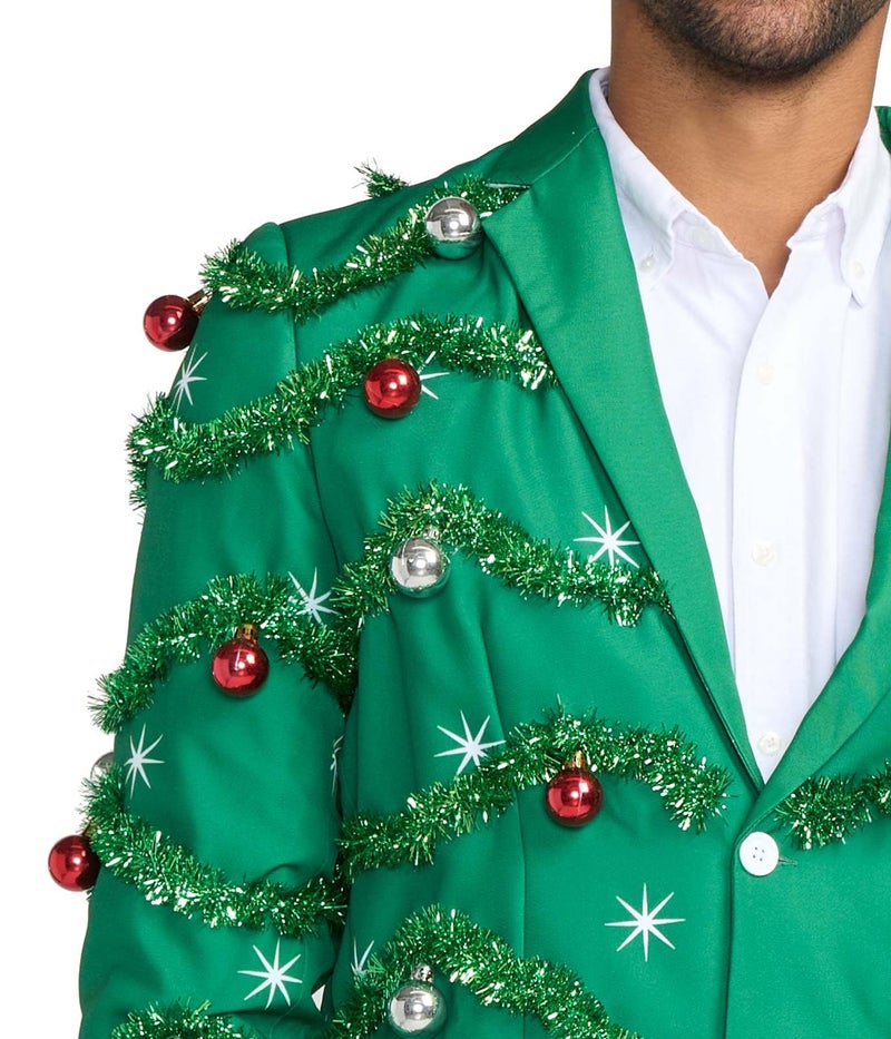 Tipsy Elves جاكيت بلايزر غارلاند الأخضر من تيبسي إلفز للرجال - جاكيت مع غارلاند وزخارف ملحقة مقاس 42 - Image 3