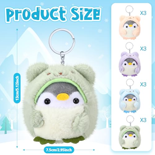 Kasyat 12 Pcs Mini Plush Penguin Stuffed Animals Penguin Keychains Bulk for Mothers Day Cute Small Baby Toys Doll Keyholder Bag Pendant Birthday Party Favor for Boys Girls GiftsFresh Style - Image 5
