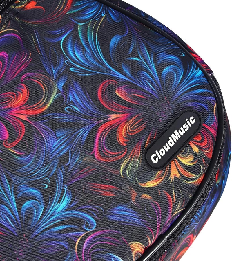 CLOUDMUSIC Ukulele Case Gig Bag Padded Backpack For Tenor 26" Inch(Tenor, Floral Fantasy) - Image 3