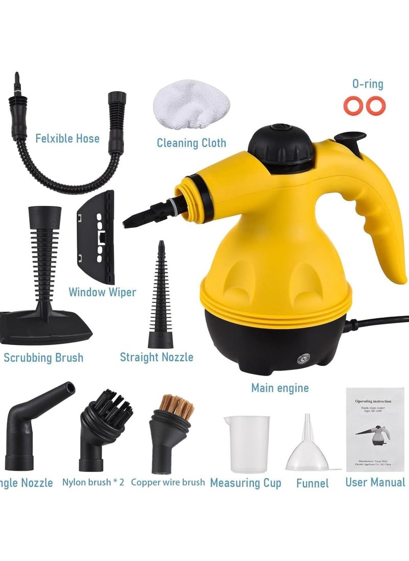 MODANOIR Modanoir Portable Handheld Steam Cleaner 1050W Multifunctional High Temperature Pressurized Cleaning Machine with 9PCS Accessory for Kitchen Sofa Bathroom Car Window  - Image 1