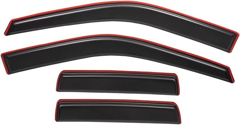 Lightronic WV194650 In-Channel Car Window Rain Guards Deflectors & Visors, Dark Smoke, 4-Piece Set - Image 1