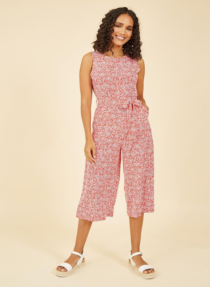 MELA LONDON Ditsy Floral Print Culotte Jumpsuit - Image 1