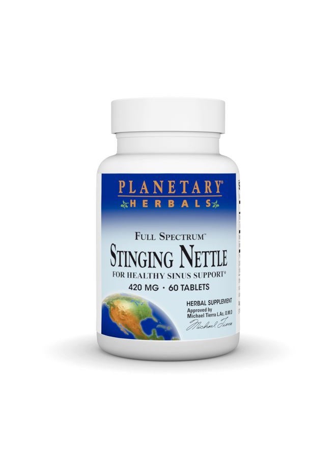 PLANETARY HERBALS Full Spectrum Stinging Nettles, 420 mg - 60 Tablets - Image 1