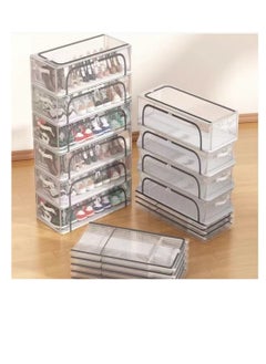 CityRiya-Long Under-Bed Shoe Organizer,Transparent Foldable Shoe Box with Reinforced Steel Frame,Shoe Storage Box,Durable and Space-Saving Design(L)  - Image 1