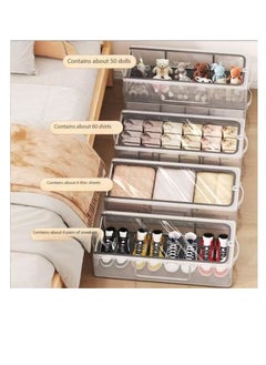 CityRiya-Long Under-Bed Shoe Organizer,Transparent Foldable Shoe Box with Reinforced Steel Frame,Shoe Storage Box,Durable and Space-Saving Design(L)  - Image 4