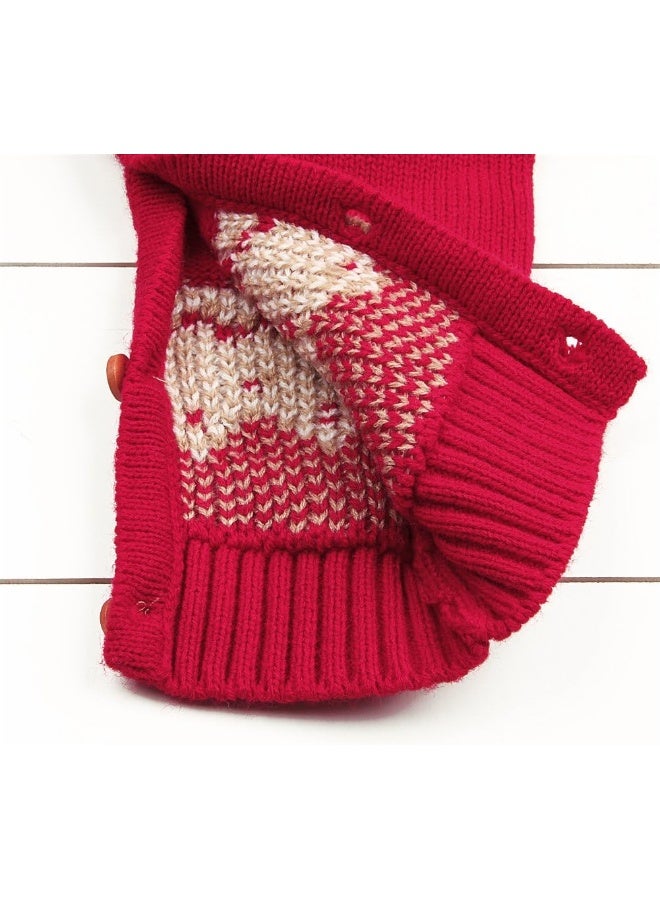 MI MI XIONG mimixiong Baby Christmas Sweater Toddler Reindeer Outfit Long Sleeve Red Clothes  - Image 4