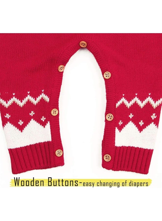 MI MI XIONG mimixiong Baby Christmas Sweater Toddler Reindeer Outfit Long Sleeve Red Clothes  - Image 5