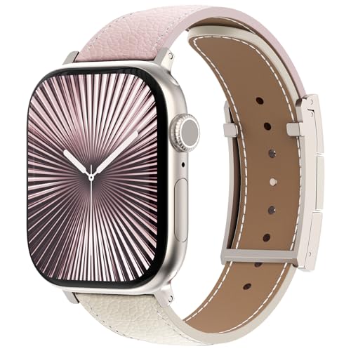 CHANCHY Leather Magnetic Watch Band Compatible with Apple Watch Bands 40mm 38mm 41mm 42mm 44mm 45mm 46mm, Top Grain Leather Dressy Band for Women Men iWatch Ultra SE3 Series 11/10/9/8/7/6/5/4/3/2/1 - Image 2