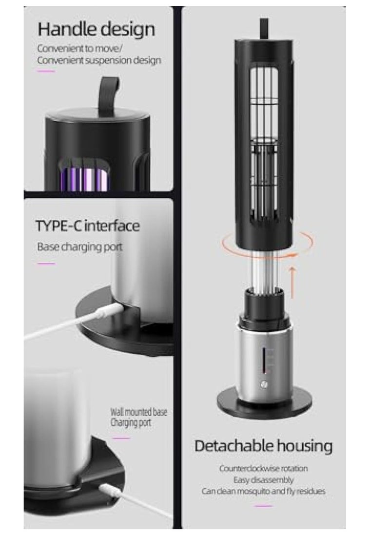KASTWAVE - Small Electric Mosquito Killer, Flying Insect Trap, Electric Mosquito Killer, Mosquito Killer With Uv Lamp, 360° Electric Fly Trap, Safe And Non-Toxic, Intelligent Time Control, Tpye C Interface - Image 1
