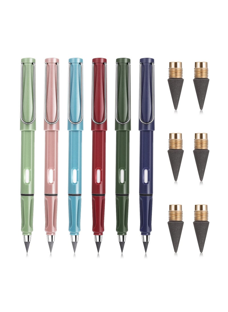 KASTWAVE - 6 Sets Inkless Magic Pencil, Unlimited Writing Pencil, Everlasting Pencil Eternal, with Eraser Tree-Friendly Cute Forever Pencil, for Writing Drawing with Extra 6 Eraser & 6 Replaceable Nibs - Image 1