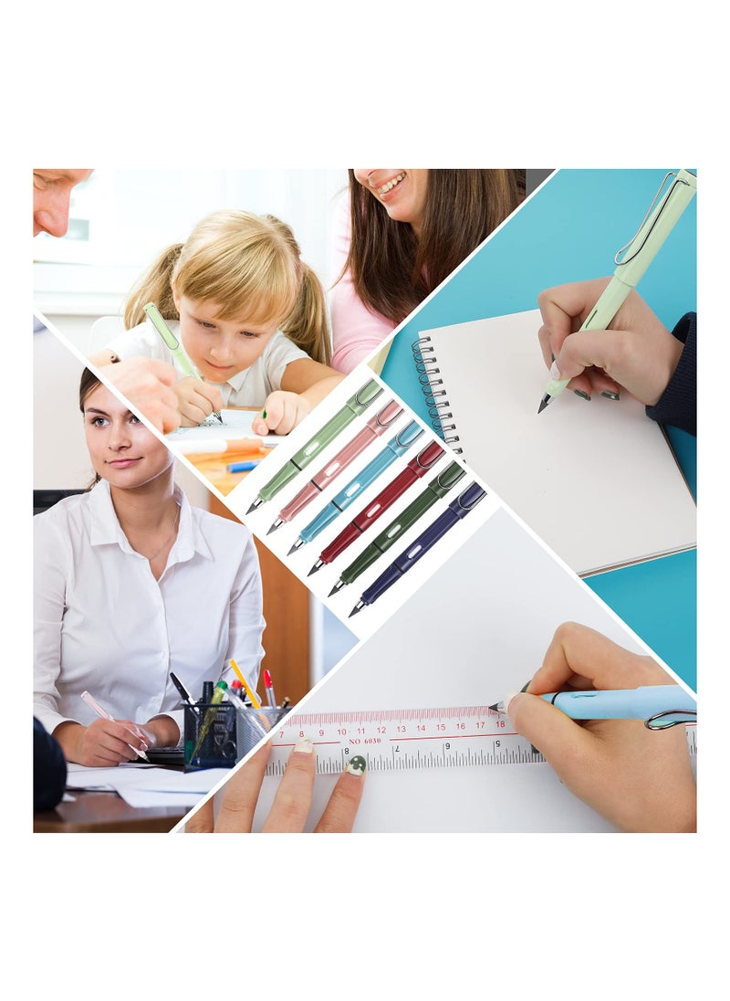 KASTWAVE - 6 Sets Inkless Magic Pencil, Unlimited Writing Pencil, Everlasting Pencil Eternal, with Eraser Tree-Friendly Cute Forever Pencil, for Writing Drawing with Extra 6 Eraser & 6 Replaceable Nibs - Image 1