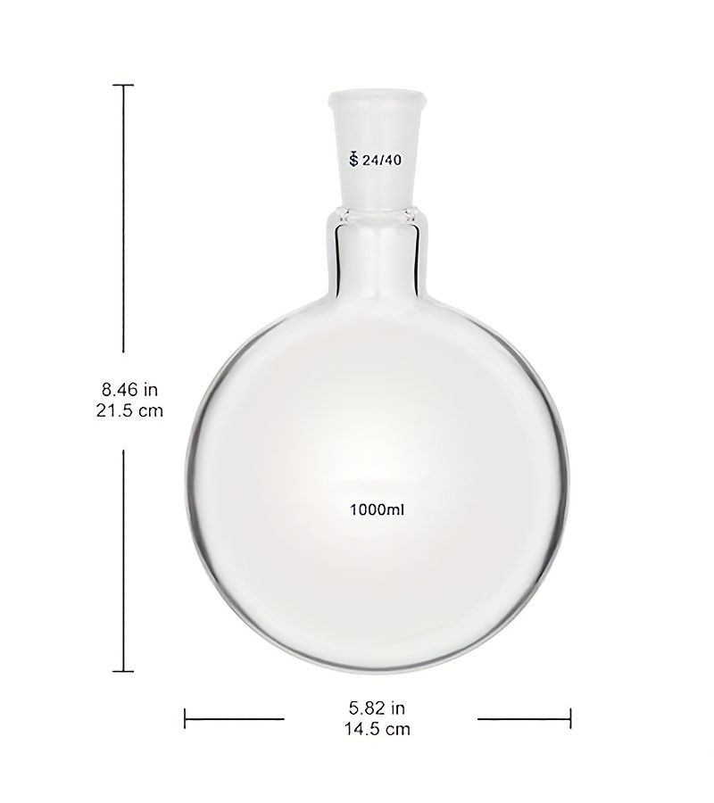 Borosilicate Glass Boiling Flask 1000ml 24 40 Single Neck Flat Bottom - Image 4