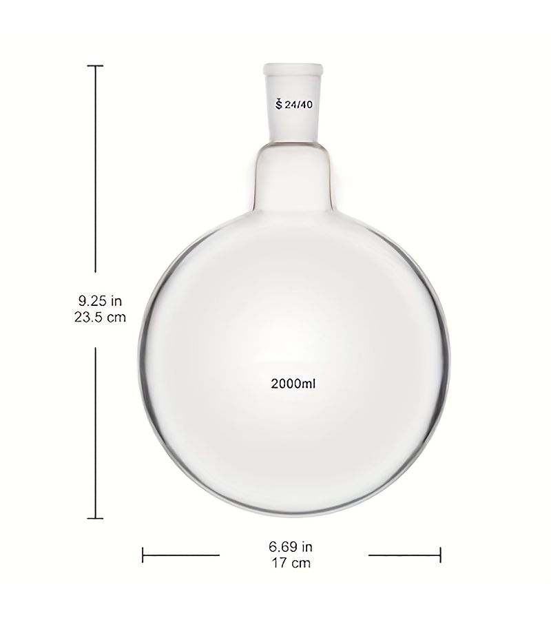 Borosilicate Glass Boiling Flask 1000ml 24 40 Single Neck Flat Bottom - Image 3