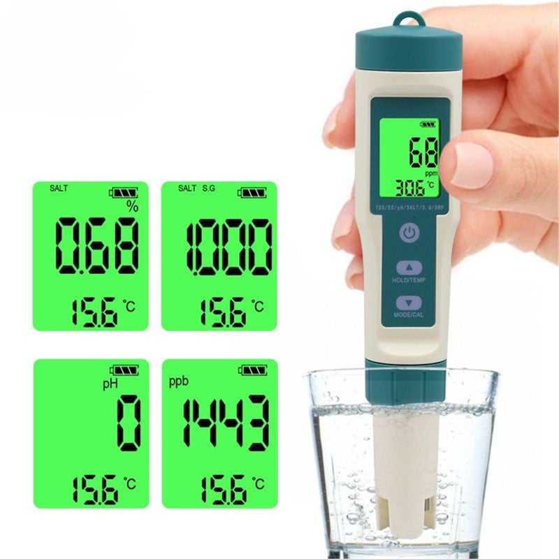 8-In-1 Water Quality Testing Pen - Portable User-Friendly PH Detection Tool for Saltwater Drinking Water On-The-Go Monitoring - Image 4