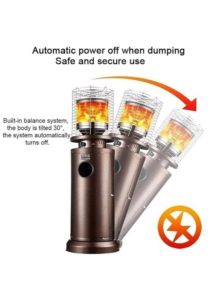 Bullet-Type Gas Patio Heater – Freestanding Outdoor Terrace Heater 13KW | Garden, Camping & BBQ Heating | Easy Control Propane Heater - Image 4