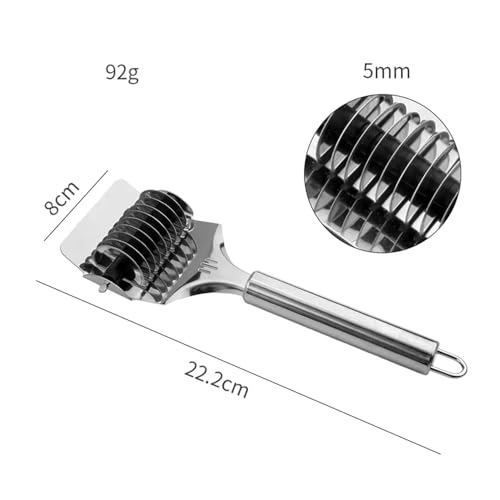Adbeni Stainless Steel Noodle Cutter Roller | Multi-Purpose Dough Lattice Roller & Pasta Maker | Kitchen Tool for Pastry, Pizza & Baking with Easy-Grip Handle & Hanging Loop - Image 2