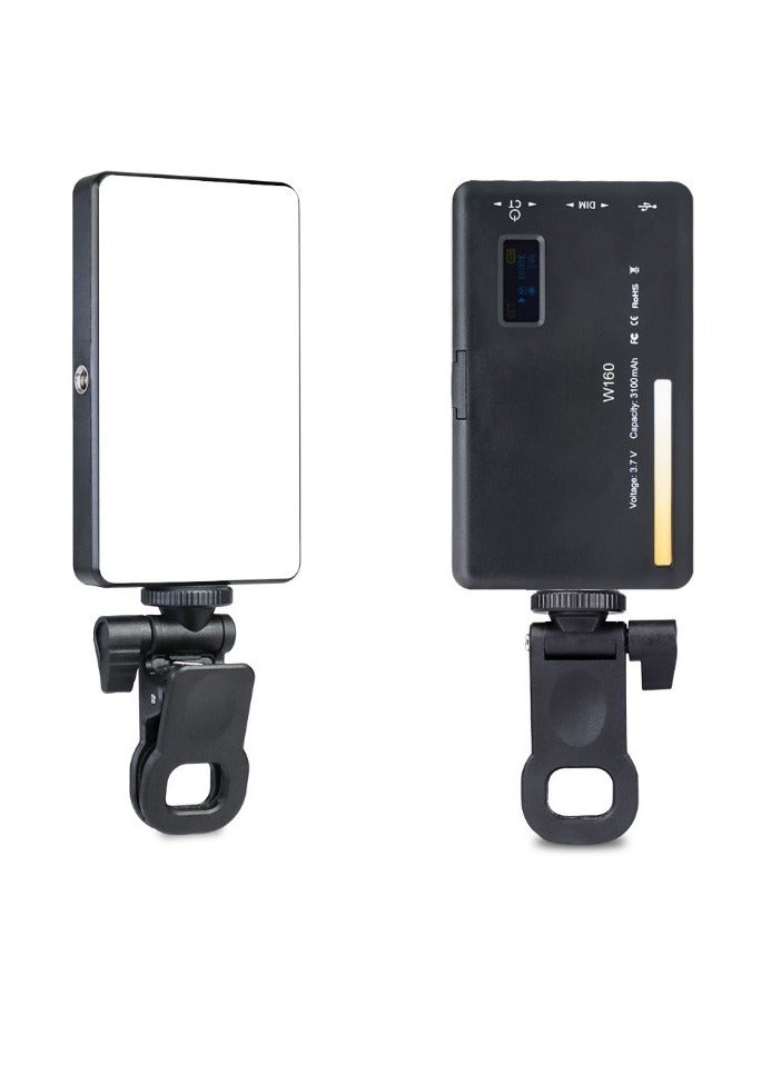 Excefore W160C Portable Video Light, Dimmable Rechargeable Photography Fill Light, High Brightness High CRI LED Camera Light For Vlog Live Streaming Video Conference, (1pc, W160C Single Lamp Plus Clip) - Image 1