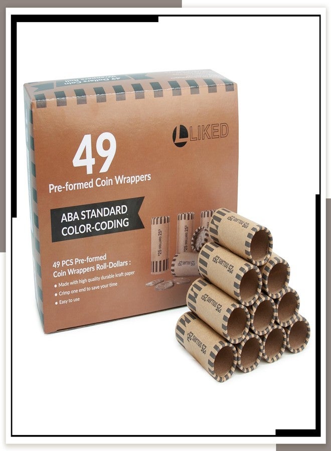 L LIKED 49 PCS Preformed Coin Wrappers Rolls -1 Dollars - Image 5