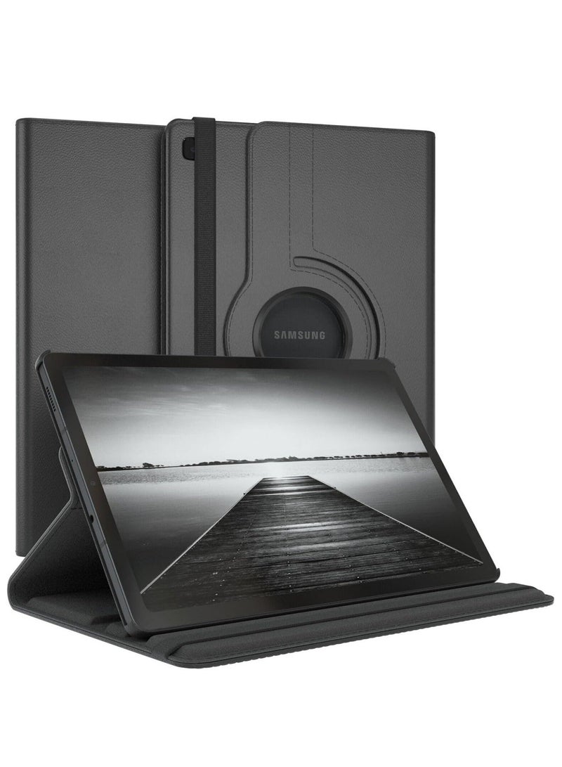 MUNTAQI Rotating Case for Samsung Galaxy Tab A7 10.4 (2020/2022) [T500/T505/T507/T509] | 360-Degree Stand with [Auto Sleep/Wake] | Folio Leather Smart Tablet Cover (Black) - Image 1