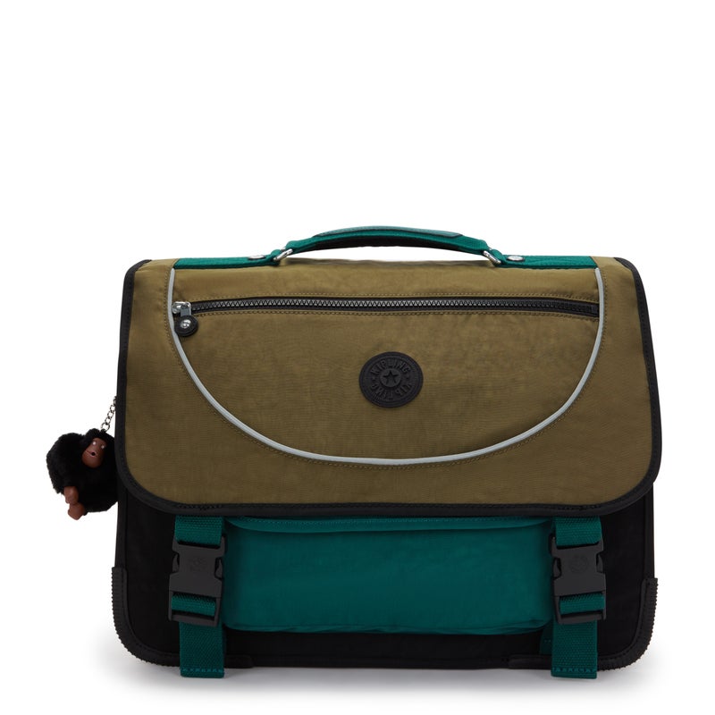 Kipling  Preppy Black Khaki Bl Medium schoolbag with Rain Cover 12074-5FY - Image 1