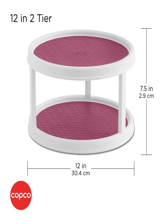 كوبكو خزانة مؤن كوبكو مانعة للانزلاق ذات طبقتين، مزودة بقرص دوار، مقاس 12 بوصة، أبيض/بنفسجي - Image 2