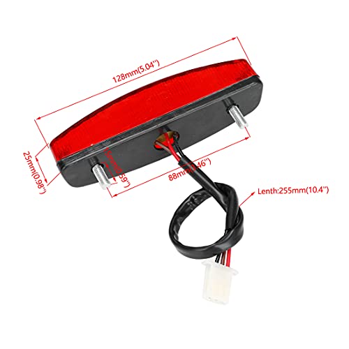 FVRITO 12V Led Rear Brake Tail light for 50cc 70cc 90cc 110cc 125cc Taotao 110B Boulder B1 Coolster 3050C Vitacci HAWK Peace Roketa Sunl BMS Bamboo RPS Raider 6 ICEbear JCL Chinese Quad ATV 4-Wheeler - Image 2