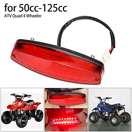 FVRITO 12V Led Rear Brake Tail light for 50cc 70cc 90cc 110cc 125cc Taotao 110B Boulder B1 Coolster 3050C Vitacci HAWK Peace Roketa Sunl BMS Bamboo RPS Raider 6 ICEbear JCL Chinese Quad ATV 4-Wheeler - Image 3