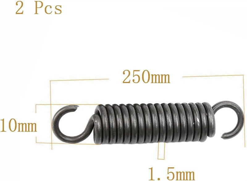 Dual Hook Springs,Replacement, Spring Steel 1.5 x 10 320 mm, Wire Diameter, OD, Length, 2 Pcs(1.5 x 10 x 250 mm) - Image 2