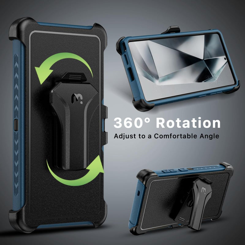 M MYBAT PRO Maverick Series for Samsung Galaxy S25 Ultra Case with Belt Clip Holster, 6.9 inch, Heavy Duty Military Grade Drop Protective Case w 360Â° Rotating Stand (No Screen Protector) Blue - Image 5