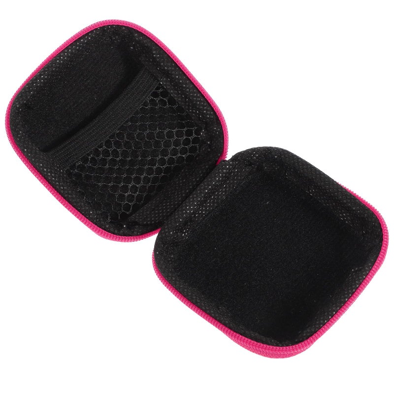 Pink EVA Portable Earbuds Case With Cable Organizer Travel Storage Pouch - Image 2