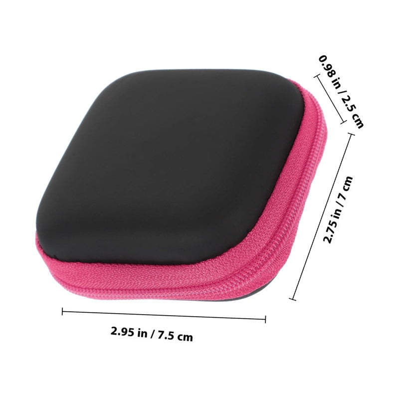 Pink EVA Portable Earbuds Case With Cable Organizer Travel Storage Pouch - Image 3