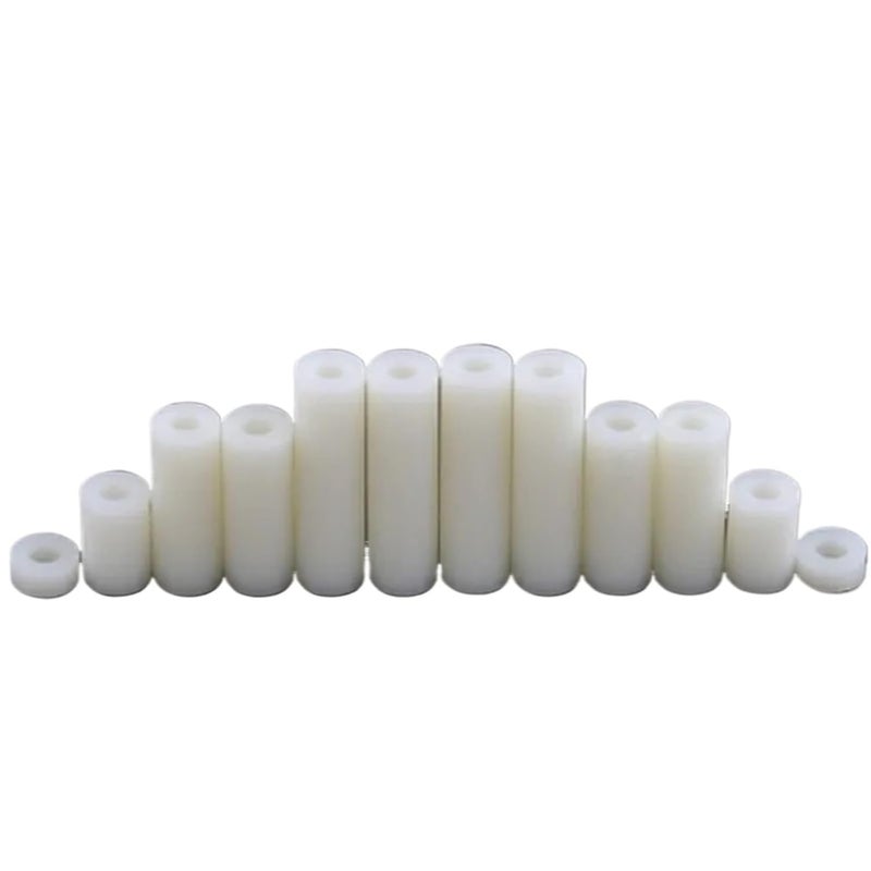 Spacers 500pcs M3 M4 M5 M6 M8 White Black Nylon ABS Non-Threaded Spacer Round Hollow Standoff Washer PCB Board Screw(White ABS Spacer,M3X10) - Image 1