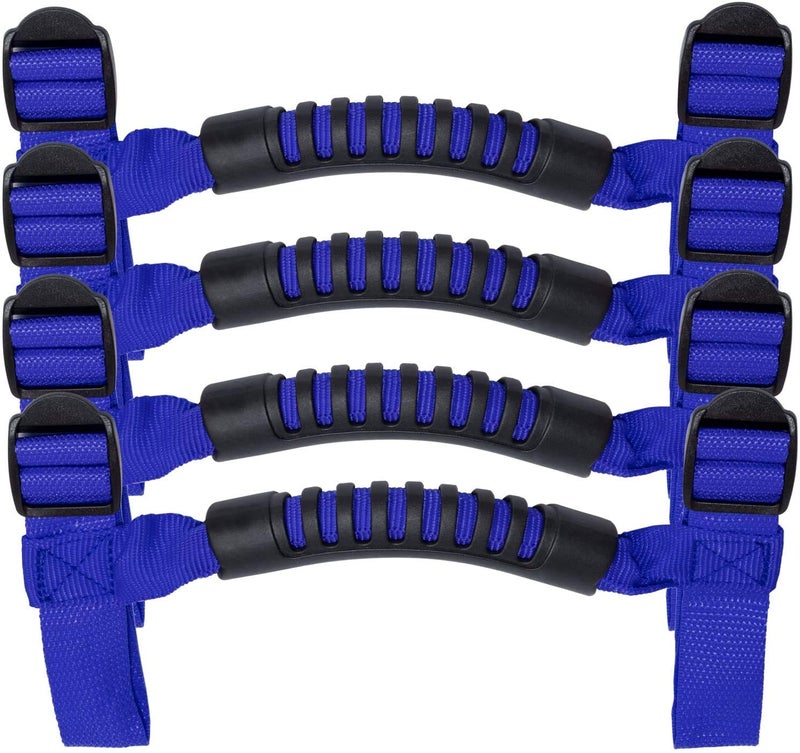 Danti 4 x Roll Bar Grab Handles Grip Handle for Jeep Wrangler YJ TJ JK JKU JL JLU Sports Sahara Freedom Rubicon X & Unlimited 1955-2024 2025 (Blue) - Image 1