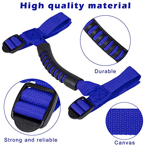 Danti 4 x Roll Bar Grab Handles Grip Handle for Jeep Wrangler YJ TJ JK JKU JL JLU Sports Sahara Freedom Rubicon X & Unlimited 1955-2024 2025 (Blue) - Image 4