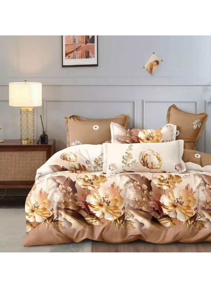 AL RAID 6-Piece King Size Duvet Cover Set – Soft & Breathable Bed Sheet Set with Duvet Cover, Deep-Pocket Fitted Sheet & 4 Pillowcases – All-Season Comfort and Elegant Bedroom Style