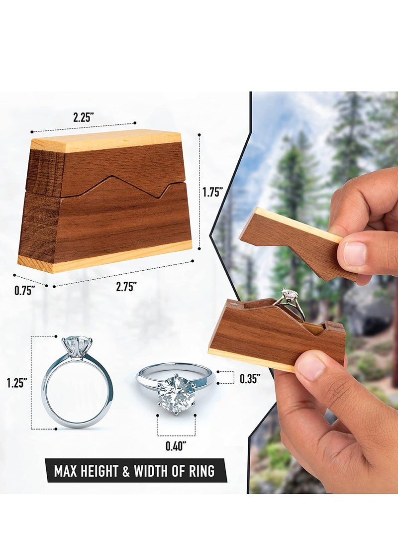 SOLARAE Wooden Wedding Ring Box, Wooden Engagement Proposal Ring Bearer Boxes, Ring Case Ring Gift Box, Engagement Ring Box, Jewelry ring Storage Box for Anniversary - Image 4