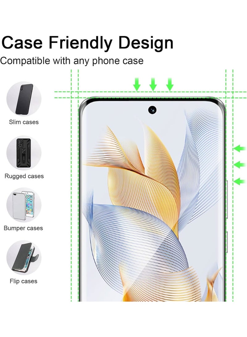SOLARAE Screen Protector, Camera Lens Protector, 9H Hardness 3D HD Tempered Glass Film, 2 Pcs Tempered Glass Compatible with Honor 90 5G Screen Protector and 2 Pcs Camera Lens Protector - Image 3