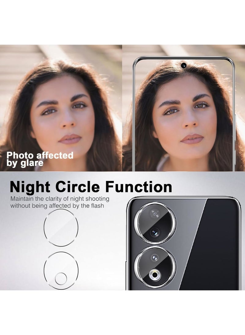 SOLARAE Screen Protector, Camera Lens Protector, 9H Hardness 3D HD Tempered Glass Film, 2 Pcs Tempered Glass Compatible with Honor 90 5G Screen Protector and 2 Pcs Camera Lens Protector - Image 5