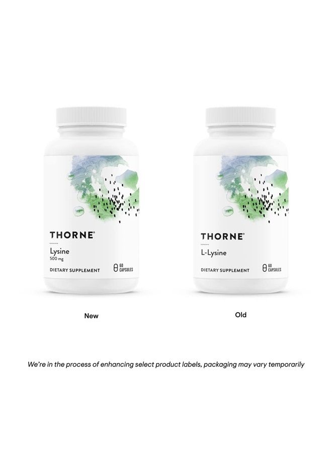 Thorne Lysine - Essential Amino Acid for Skin Health, Energy Production, and Immune Function - 500 mg - 60 Capsules - Image 1