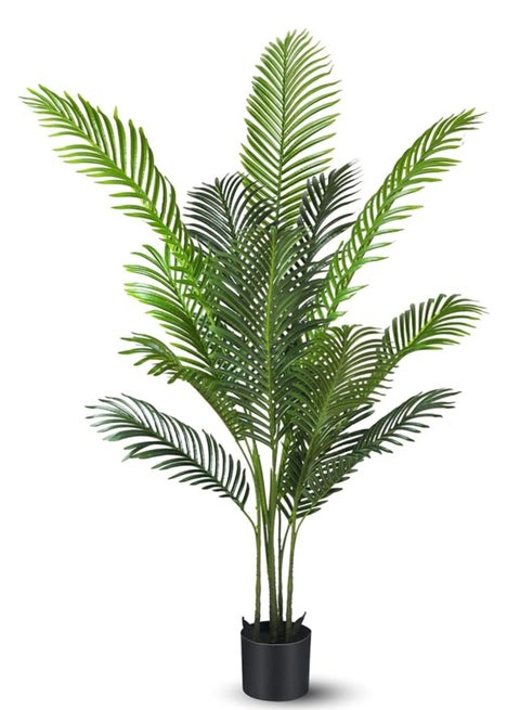 نباتات شجرة اصطناعية وهمية، 120 سم أشجار نخيل أريكا وهمية نباتات صناعية داخلية نباتات واقعية لديكور غرفة المكتب والمنزل