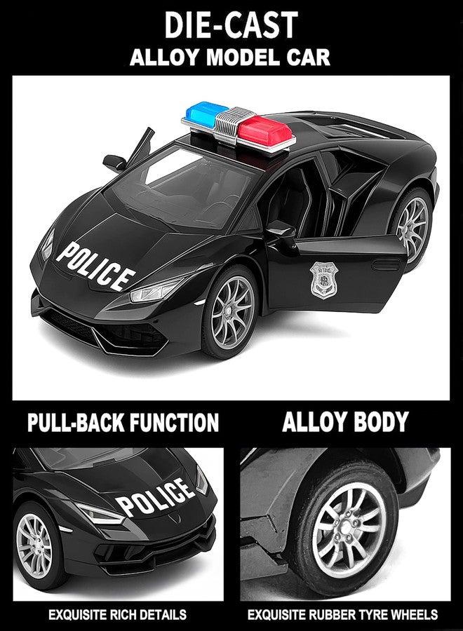 VGRASSP 1:32 Scale Mini Die Cast Super Police Car Toy for Kids with Pull Back Action - Off-Road Scale Model with Rubber Tires, Realistic Design Openable Doors - Color As Per Stock - Image 2