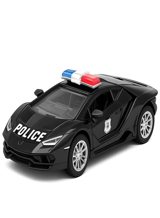 VGRASSP 1:32 Scale Mini Die Cast Super Police Car Toy for Kids with Pull Back Action - Off-Road Scale Model with Rubber Tires, Realistic Design Openable Doors - Color As Per Stock - Image 1