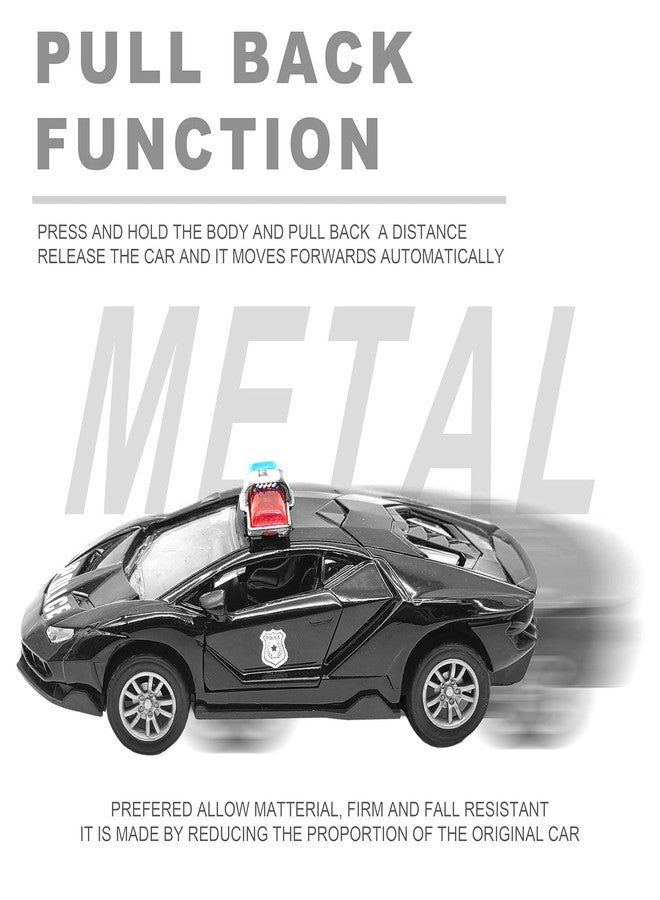 VGRASSP 1:32 Scale Mini Die Cast Super Police Car Toy for Kids with Pull Back Action - Off-Road Scale Model with Rubber Tires, Realistic Design Openable Doors - Color As Per Stock - Image 3