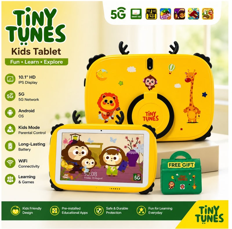 Tiny Tunes TS106 Smart Kids Tablet 10 inch 5G Free Gifts - Image 2