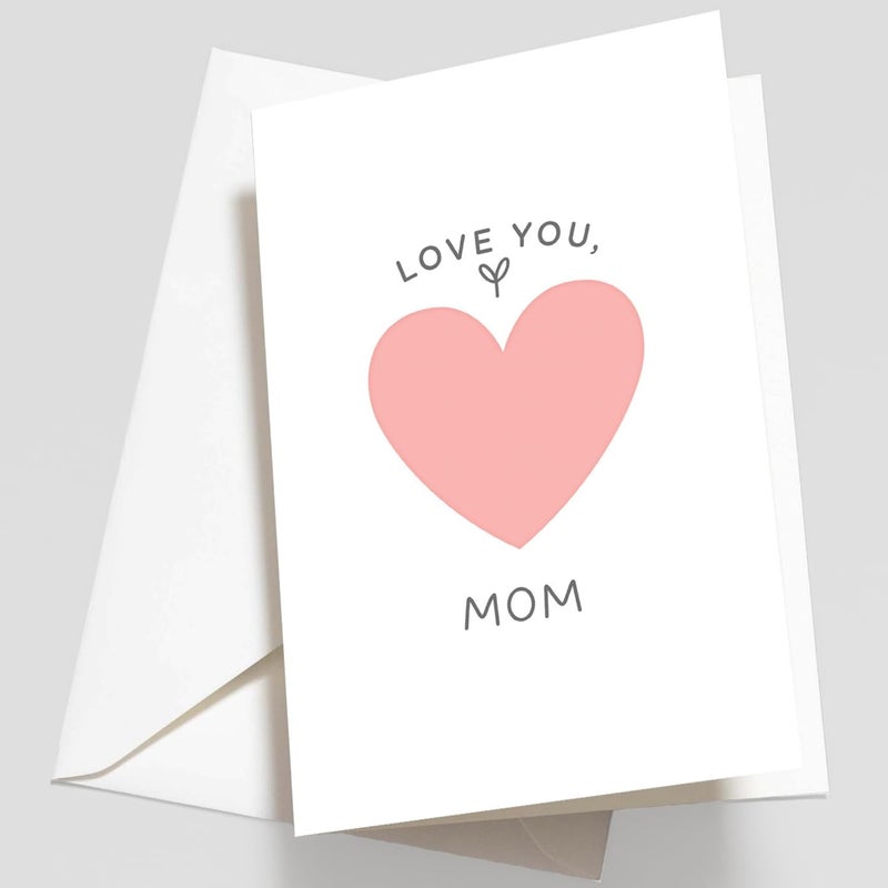Paper Play Mother's Day Card - Elegant Mothers Day Card with Envelope, Embossed Heart Design Greeting Card 4 x 6 Inches Card for Mom from Daughter Son - Image 1